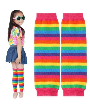 Sintege Baby Kids Leg Warmers Rainbow Leg Warmers Stripe Children Leg Warmers for Boys Girls Age from 6 Months to 5 Years Old Novelty Color