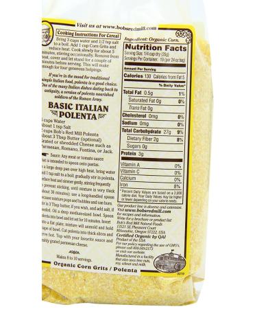 Bob's Red Mill Organic Corn Grits/Polenta  24 Oz  Pack of 4 - Buy Online on GoSupps.com