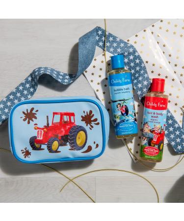 Childs Farm Kids Tractor Luxury Wash Bag Gift Set - Organic Raspberry Bubble Bath & Sweet Orange Hair & Body Wash - Gentle on Dry, Sensitive & Eczema-prone Skin - Buy Online on GoSupps.com