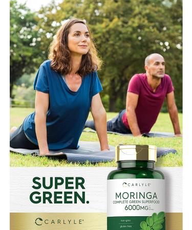Carlyle Moringa Oleifera 180 Capsules - Non-GMO Gluten Free Supplement - Green Superfood from Moringa Leaf Powder - Buy Online on GoSupps.com