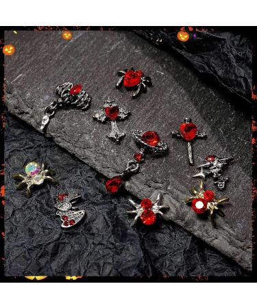 W-LOVNEST 3D Halloween Nail Art Charms Skull Spiders Rhinestones Skeleton Alloy Nail Art Jewelry Decoration Halloween Crafts - Buy Online on GoSupps.com