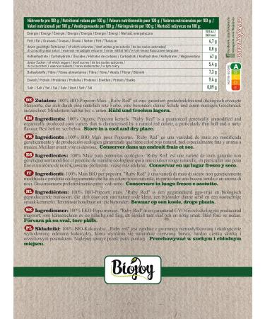 Biojoy Organic Ruby Red Popcorn (1 kg) - Unsweetened Unsalted Cinema-Style Snack for Healthy Eating - Buy Online on GoSupps.com