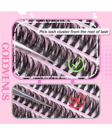 Goddvenus Individual lashes Cluster Lashes DIY Eyelashes Individual Wispy Cluster Eyelash Extensions Lash Clusters140pcs Cluster Lashes Extensions 40D-QC - Buy Online on GoSupps.com