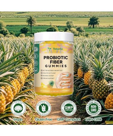 9-in-1 Probiotic Prebiotic Fiber Gummies for Adults & Teens Fiber Supplement Pro with 5 Billion CFU Bacillus Coagulans Psyllium Husk FOS Inulin ACV for Digestion & Gut 60 Vegan Pineapple Gummies 60 Count (Pack of 1) - Buy Online on GoSupps.com