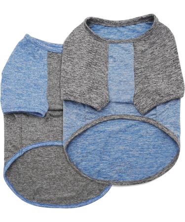 KYEESE 2 Pack Dog Shirts | Quick Dry Raglan Sleeve | Soft & Stretchy | Lightweight Dog Clothes | Reflective Label | 21 Chest | Small to Medium Dogs | Blue & Grey | 2 Pack - Buy Online on GoSupps.com