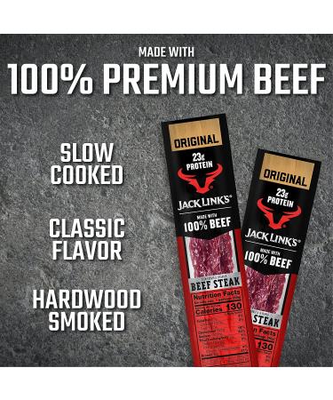 Jack Links Premium Cuts Beef Steak Original - 2oz (Pack of 12) | High Protein Snack with 23g Protein & 2g Carbs | Made with Premium Beef - Buy Online on GoSupps.com