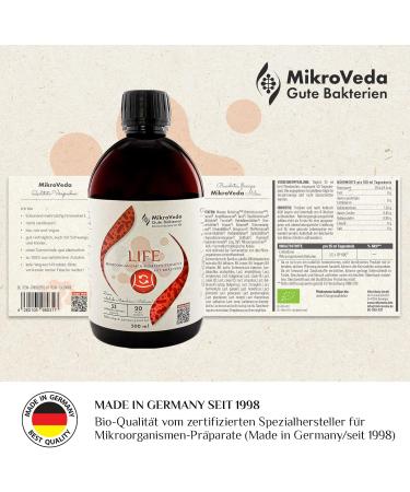 Microveda Life Enzyme Ferment Drink 500ml | 33 Bacterial Strains Vegan Raw Super-Activated German Certified - Shop Now! - Buy Online on GoSupps.com