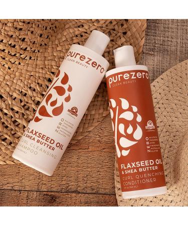 Purezero Flaxseed Oil & Shea Butter Shampoo and Conditioner Set - Curl Care for Curly Hair - Detangle, Defrizz, Vegan & Cruelty Free - Buy Online on GoSupps.com