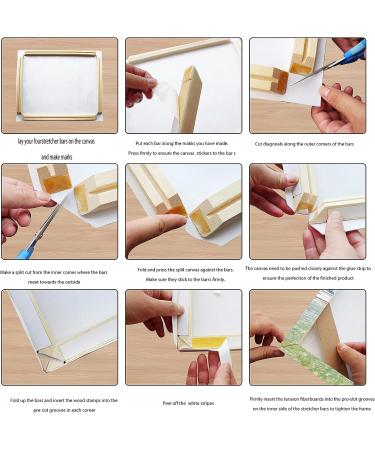 DIY Custom Wood Canvas Stretcher Frame Bar Kit - 12x20inch | Art Stretcher Bars for Painting | Canvas Tool Accessory - Buy Online on GoSupps.com