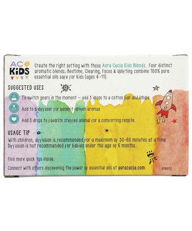 AURA CACIA Kids Aromatherapy Essential Oil Blends Kit - Soothing & Calming Essential Oils for Children - 100% Pure - International Shipping Available - Buy Online on GoSupps.com
