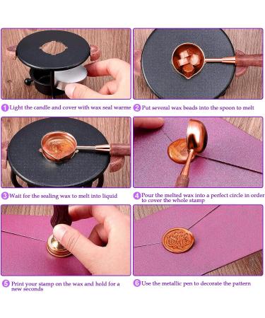 YIPLED Sealing Wax Kit - 728 Pcs Wax Seal Stamp Set with 24 Color Beads, Seal Warmer, Spoon, Candles - Ideal for Gift & Envelope Sealing, Wedding Invitations - Buy Online on GoSupps.com