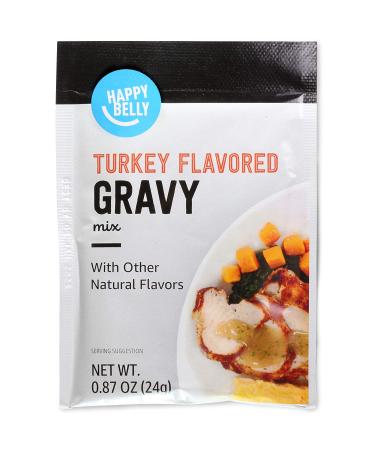 Happy Belly Turkey Flavored Gravy Mix 0.87 Oz (Pack of 12) - Delicious and Convenient | Amazon Brand - Buy Online on GoSupps.com