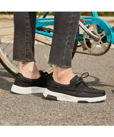 OrthoComfoot Women's Lace Up Boat Shoes - Arch Support for Plantar Fasciitis Relief - Comfortable Orthopedic Deck Loafers - Size 7 W1-Black - Buy Online on GoSupps.com