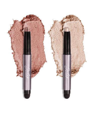 Julep Eyeshadow 101 Crme to Powder Waterproof Eyeshadow Stick Duo, Pearl Shimmer and Rose Shimmer 01 Pearl Shimmer and Rose Shimmer