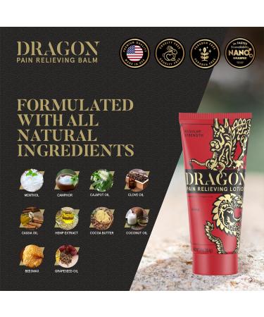 Dragon Pain Relieving Lotion 3.4oz | Fast-Absorbing Muscle & Joint Relief | Natural Ingredients for Back Elbows Feet Hips Legs & Neck - Buy Online on GoSupps.com