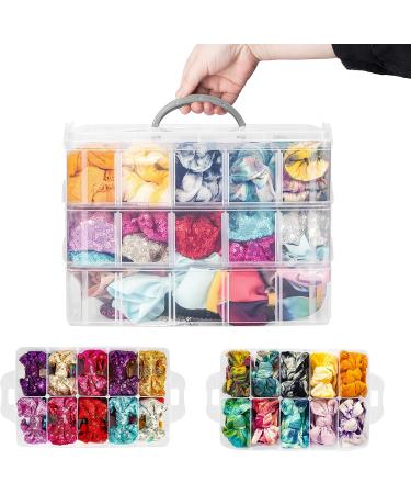 JOYMOMO Hair Bow Holder Organizer - Three-layer Storage Box for Headbands, Clips, Ties, Scrunchies - Baby Girl Hair Accessories Storage - Transparent Organizer for Hair Bows (Accessories Not Included) - Buy Online on GoSupps.com
