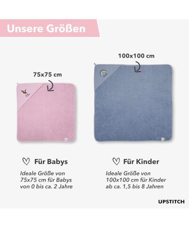 Personalized Upstitch Studio Hooded Towel for Baby Boys - 100% Cotton Light Blue 75x75cm - Buy Online on GoSupps.com