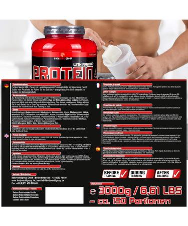 BWG Protein Master F90 - Chocolate Deluxe Protein Shake with BCAA & Glutamine (3000g) | Muscle Building Supplement - International Shipping Available - Buy Online on GoSupps.com