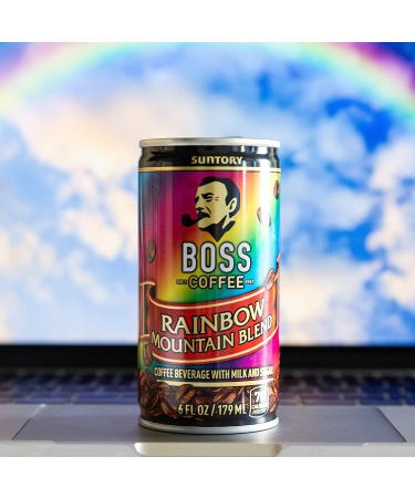 BOSS Coffee by Suntory Rainbow Mountain Blend Flash Brew 6oz 12 Pack - Imported Japanese Espresso Doubleshot, Ready to Drink, Contains Milk - Gluten-Free - Buy Online on GoSupps.com