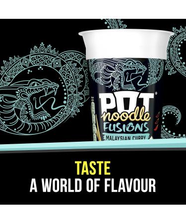 Pot Noodle Fusions Malaysian Curry Instant Snack Vegan quick to make snack pot 100g Spicy 100 g (Pack of 1) - Buy Online on GoSupps.com