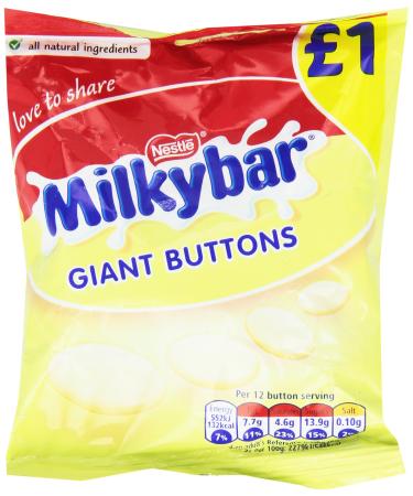Milkybar Milkybar Giant Buttons Sharing Bag Pack of 12 storage bags 85g