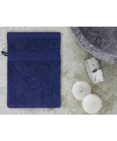 Class Home Collection Washing Gloves Set - 100% Cotton 4 Pack 16x21 cm | Soft & Absorbent Navy Washcloths - Ideal for Home & Travel - Buy Online on GoSupps.com
