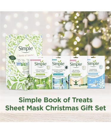 Simple Book of Treats Four Sheet Masks for every skin condition with a stretch head band Gift Set Festive gifts for Women 4 piece - Buy Online on GoSupps.com