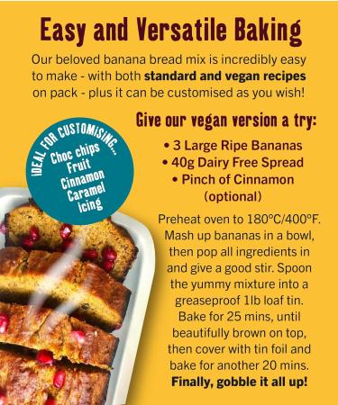 Creative Nature Banana Bread Vegan Cake Mix - Gluten Free, Nut Free, Dairy Free | Top 14 Allergen Free | 6 Pack, 6 Count - Perfect for Allergy-Friendly Baking - Buy Online on GoSupps.com