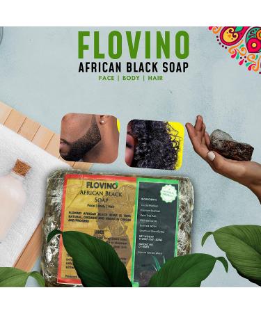 Buy Flovino Real African Black Soap 1lbs | Natural Bar Soap for Acne & Oily Skin | Clear Even Skin Tone | Best African Formulas Online - Buy Online on GoSupps.com