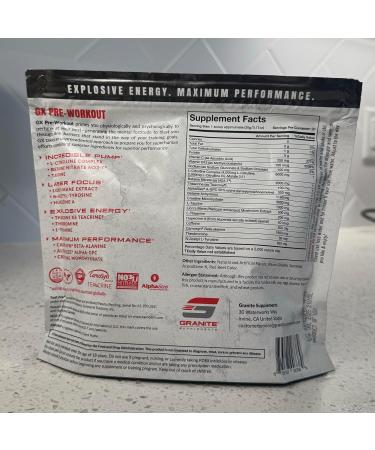 Granite GX Pre Workout Supplement Sour Power Flavor Supports Focus Energy & Performance with Teacrine L-Citrulline Betaine & A-GPC (20 Servings) - Buy Online on GoSupps.com