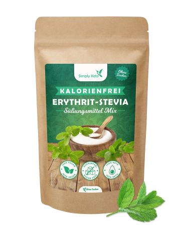 Simply keto erythrit stevia mix 400g - natural sugar substitute without calories - Stevia erythritus mixture with 100% sweetness like sugar - vegan - suitable for Lower Carb* & ketogenic diet