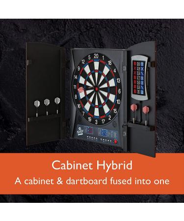 Fat Cat Mercury Electronic Dartboard with Cabinet Doors, Scoreboard, Dart Storage, Dual Display - Compact Target Face for Fast Play - Buy Online on GoSupps.com