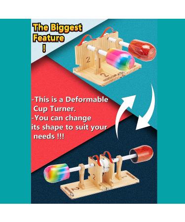 Double Cup Turner for Crafts Tumbler,Epoxy Glitter Tumbler Full Kits,DIY  Cuptisserie Turner,Cup Spinner Machine Kit(Double-Blue)