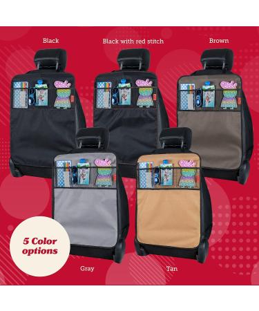 Lusso Gear Heavy Duty Kick Mats (2 Pk) - Waterproof Back Seat Protectors for Kids - 3 Storage Pockets - Premium Oxford Fabric - Red/Black - Buy Online on GoSupps.com