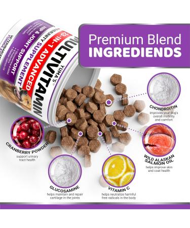 Dog Multivitamin Chews - 23-in-1 Dog Vitamins - Immune Support Glucosamine Cranberry Salmon Oil - Vet-Formulated - Made in USA - Buy Online on GoSupps.com