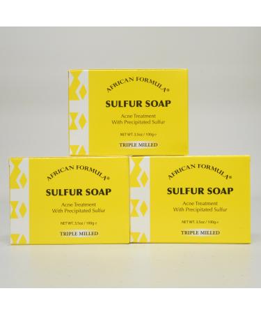 Sulfur Soap Jabon de Azufre (3-PACK) Acne Treatment Facial Soap (3.5oz)
