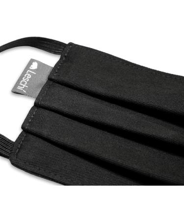 Leschi Washable Face Mask with Nose Bracket | Breathable Fabric Mask for Men & Women | Black Cotton Mouth-Nose Cover - 1 Piece - Buy Online on GoSupps.com