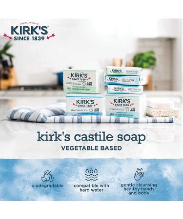 Castile Bar Soap by Kirk's - Vegan Coconut Oil Soap for Sensitive Skin | 24 Pack | Original Fresh Scent - Buy Online on GoSupps.com