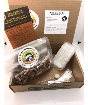 2funguys Shiitake Plug Spawn Starter Kit - Grown Your Own Mushrooms