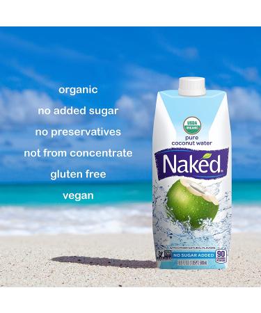 Naked Juice 100% Organic Pure Coconut Water 16.9oz 12 Pack - USDA Organic & Non-GMO Project Verified - Buy Online on GoSupps.com