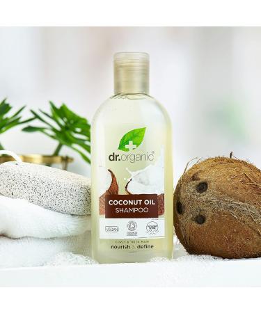 Dr Organic Virgin Coconut Oil Shampoo - 265ml | Natural, Vegan, Cruelty Free | Paraben & SLS Free, Hydrating Formula - Buy Online on GoSupps.com