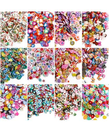 Naler 12000 Pieces 3D Polymer Clay Slices DIY Nail Art Slices Nail Art Supplies for DIY Nail Art Crafts Cellophone Decoration