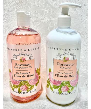 Crabtree & Evelyn Rosewater Body Lotion & Shower Gel Set - 16.9 oz - Buy Online on GoSupps.com