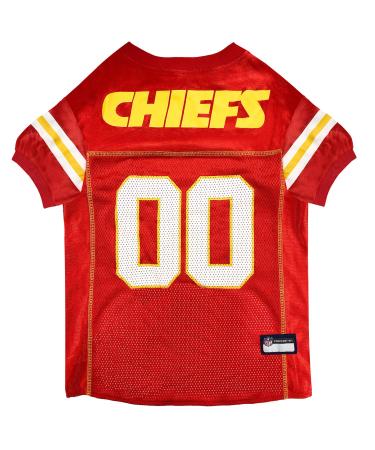NFL Kansas City Chiefs Dog Jersey, Size: Large. Best Football Jersey Costume for Dogs & Cats. Licensed Jersey Shirt.