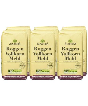 Alnatura Organic Wholemeal Rye Flour - Pack of 6 (6 x 1000g) | Premium Quality for Baking & Cooking - International Shipping - Buy Online on GoSupps.com