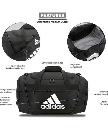 adidas Defender 3 Large Duffel Bag - Black/White | One Size - Buy Online on GoSupps.com