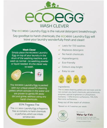 Ecoegg Fragrance Free Laundry Egg - 720 Washes | Eco-Friendly Detergent Alternative - Buy Online on GoSupps.com