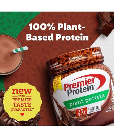 Premier Protein Chocolate Plant-Based Powder - 25g Protein, 0g Sugar, Gluten Free - 15 Servings (Pack of 1) - Buy Online on GoSupps.com