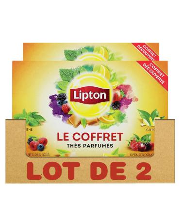 Lipton Flavored Tea Box 120 Enveloped Sachets 6 Different Varieties Rainforest Alliance Label (Pack of 2x60 sachets)