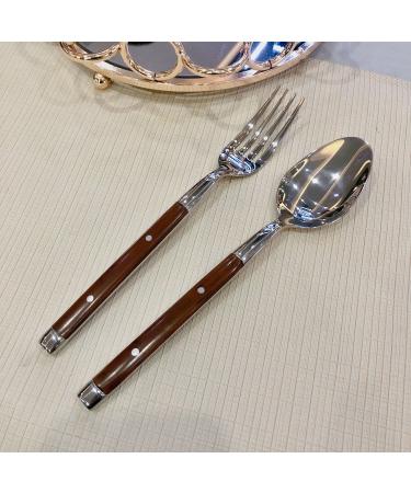 Flatware Sets Stainless Steel Cutlery Western Tableware Set Wood Grain Handle Cutlery Two Nail Cutlery Hotel Supplies Cutlery 5/10/20pcs (Color : 20pcs) (20pcs) - Buy Online on GoSupps.com
